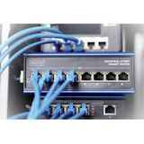 DIGITUS - Gigabit Ethernet Switch - 8 Poorten - DIN Railmontage - Zwart Blauw