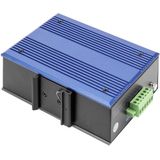 DIGITUS - Gigabit Ethernet Switch - 8 Poorten - DIN Railmontage - Zwart Blauw