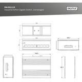 DIGITUS - Gigabit Ethernet Switch - 8 Poorten - DIN Railmontage - Zwart Blauw