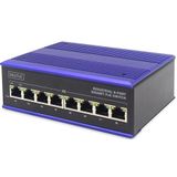 DIGITUS - 8-poorts Gigabit Ethernet Switch - Zwart/Blauw - Metalen Behuizing