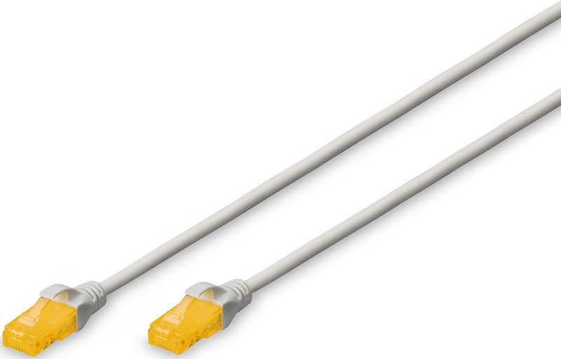 DIGITUS - LAN Kabel Cat 6A - Grijs - 5m - RJ45 Netwerkkabel - UTP Niet Afgeschermd