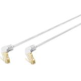 DIGITUS LAN kabel Cat 6A - 15m - 90° haakse stekker - RJ45 netwerkkabel - S/FTP afgeschermd - grijs
