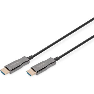DIGITUS AOC HDMI 2.0b hybride glasvezelkabel, 10 m, UltraHD-resolutie tot 21:9 4K 60Hz, HDCP 2.2, HDR, ARC - zwart