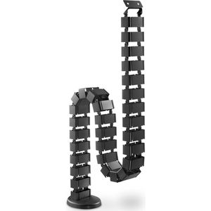 DIGITUS Verticale kabelgeleiding - flexibele tafelgeleiding - metalen voet - tafelhoogte tot 130 cm - zwart