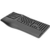 DIGITUS Ergonomisch draadloos toetsenbord - DE toetsenbordindeling (QWERTZ) - Sneltoetsen - Nano USB-ontvanger - Zwart