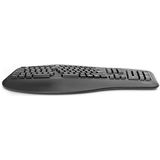 DIGITUS Ergonomische Funk-Tastatur - DE-Tastaturlayout (QWERTZ) - Hotkey-Tasten - Nano USB-Empfänger - Schwarz