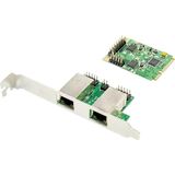 DIGITUS IO-kaart - Mini PCIe - 2-poorts RJ45-netwerkkaart - Gigabit Ethernet - 1 Gbit/s - PCI Express