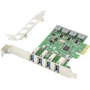 Digitus - USB 3.0 PCI Express Kaart - 4 Poorten - Zwart - PCIe Hostcontroller