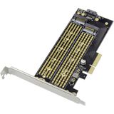 DIGITUS Gebruik M.2 NGFF/NVMe SSD-kaarten op 4 PCIe-sleuven op het moederbord - B + M Key