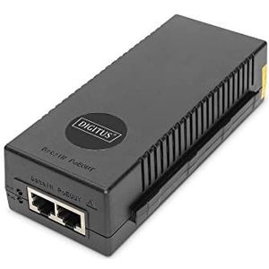 DIGITUS 10 Gigabit Ethernet PoE+ Injector, 802.3at Power Pins:3/6(+), 1/2(-), 30W