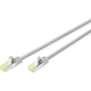 DIGITUS LAN kabel Cat 6A - 2m - 100% component level getest - RJ45 netwerkkabel - S/FTP afgeschermd - grijs