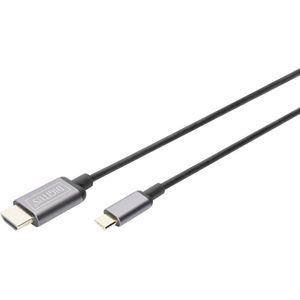 HDMI-Kabel Digitus DIGITUS Cable adaptador de vídeo USB-C™ - HDMI®, UHD 4K / 30 Hz Grijs 1,8 m