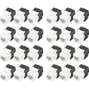 DIGITUS Keystone Cat 6-24 stuks RJ45 Onafgeschermde Cat6 netwerkcontactdoos 250 MHz 1GBase-T 1 Gbit/s AWG 26 naar AWG 22 montage zonder gereedschap
