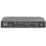 Digitus KVM-Switch - 2 + 2 Poorten - DisplayPort HDMI - 4K