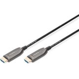 DIGITUS HDMI AOC Hybrid Glasfaserkabel - HDMI 2.1-15m - 8k/60Hz - UHD-II - Ethernet-Kanal - HDR eARC HDCP 2.2 - kompatibel mit TV/Beamer/Monitor - vergoldete Kontakte - Schwarz
