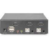 Digitus - DS-12870 - KVM Schakelaars - Zwart - Ondersteunt Ultra HD 3840 x 2160