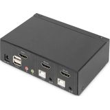 Digitus - DS-12870 - KVM Schakelaars - Zwart - Ondersteunt Ultra HD 3840 x 2160