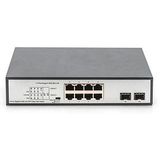 Digitus - 8-poorts Gigabit PoE-switch - Onbeheerd - Zwart, Zilver