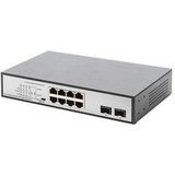 Digitus - 8-poorts Gigabit PoE-switch - Onbeheerd - Zwart, Zilver