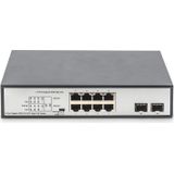 DIGITUS gigabit poe switch 8 port 19 inch onbeheerde 2 upgrade link