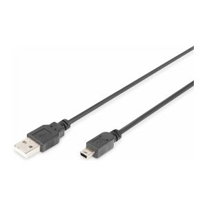Digitus USB-kabel USB-A stekker, USB-mini-B stekker 3.00 m Zwart DB-300130-030-S