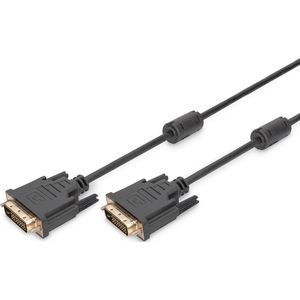 DIGITUS DVI-aansluitkabel, DVI(24+1), 2x ferriet M/M, 3,0 m, DVI-D Dual Link, zwart