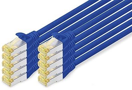 DIGITUS LAN Kabel Cat 6A - 3m - RJ45 Netwerkkabel - Blauw - S/FTP Afgeschermd
