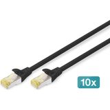 DIGITUS - LAN Kabel Cat 6A - Netwerkkabel - Zwart - 3m - S/FTP Afgeschermd - 10 Gbit/s