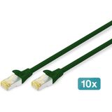 DIGITUS - LAN Kabel Cat 6A - Netwerkkabel - Groen - 3m - 10 Stuks - S/FTP Afgeschermd