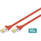 DIGITUS - LAN Kabel Cat 6A - Netwerkkabel - Rood - 3m - S/FTP Afgeschermd - 10 Gbit/s