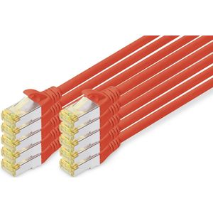 DIGITUS - LAN Kabel Cat 6A - Netwerkkabel - Rood - 3m - S/FTP Afgeschermd - 10 Gbit/s