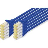 DIGITUS LAN kabel Cat 6A - 5m - 10 stuks - RJ45 netwerkkabel - S/FTP afgeschermd - Compatibel met Cat-6 & Cat-7 - Blauw