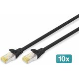 Digitus DK-1644-A-050-BL-10 RJ45 Netwerkkabel, patchkabel CAT 6A S/FTP 5.00 m Zwart 1 stuk(s)