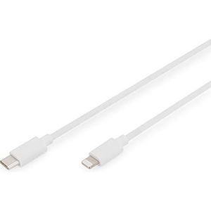 Digitus USB-kabel USB 2.0 USB-C stekker 1.00 m Wit Afgeschermd (dubbel), Met USB, PVC-mantel DB-600109-010-W