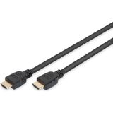 DIGITUS HDMI 2.1 Ultra High Speed aansluitkabel, type A - 1,0m - met Ethernetkanaal - UHD-II 8k/60Hz - 4k/120Hz - compatibel met PS5, Xbox Series, TV/beamer - vergulde contacten - zwart