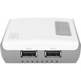 Digitus - DITGITUS - Draadloze Netwerkserver - 2-Port USB 2.0 - Tot 300 Mbps