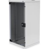 DIGITUS Netzwerk-Schrank 10-Zoll - 12 HE - Wandmontage - HxBxT 592x312x300mm - Traglast 30kg - Nutztiefe 240mm - SOHO-Serie - Grau