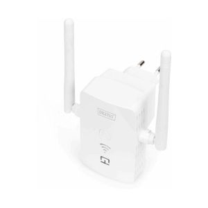 DIGITUS WiFi Repeater/Access Point - 300 Mbit/s - 2,4 GHz draadloze frequentie - USB-laadpoort - 100 Mbit/s RJ45-aansluiting - WPS-functie - WPA2 - Draadloze Repeater - Wit
