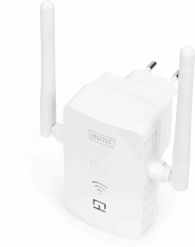 DIGITUS WiFi Repeater/Access Point - 300 Mbit/s - 2,4 GHz draadloze frequentie - USB-laadpoort - 100 Mbit/s RJ45-aansluiting - WPS-functie - WPA2 - Draadloze Repeater - Wit
