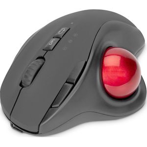 Digitus Ergonomische trackball muis draadloos (Draadloze), Muis, Zwart