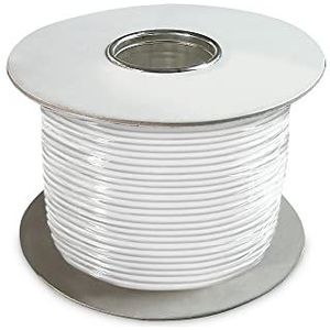 DIGITUS platte lint telefoonkabel - 6 aderig - 100 m op rol - AWG 26 - niet afgeschermd - CCA - voor modulaire of TAE-systemen - wit