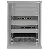 10-inch netwerkset, incl. 9U wandbehuizing, zwarte plank, PDU, 8-poorts switch, CAT 6 patchpaneel