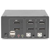 Digitus - DS-12862 - KVM Schakelaar - Zwart - Dual Display - USB