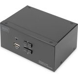 Digitus - DS-12862 - KVM Schakelaar - Zwart - Dual Display - USB