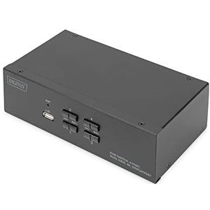 Digitus - DS-12882 - KVM-Switch - Zwart - 4-poorts Dual-Display, 4K, Display-Port