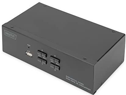 Digitus - DS-12882 - KVM-Switch - Zwart - 4-poorts Dual-Display, 4K, Display-Port