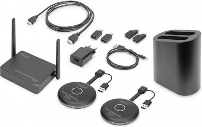 DIGITUS - Click & Present Pro - Draadloos Presentatiesysteem - Geen App Nodig - Plug & Play
