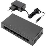 Digitus - 8-poorts Switch - Zwart - 10/100 Mbps - Onbeheerd