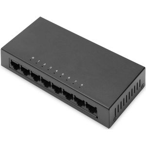 Digitus - 8-poorts Switch - Zwart - 10/100 Mbps - Onbeheerd