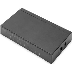 Digitus - DN-80066 - Netwerkschakelaar - Zwart - 8-poorts 10/100/1000Mbps